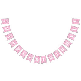 Banderines Chica Rosa Fiesta Feliz Cumpleaños