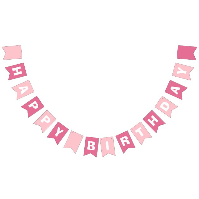 Banderines Chica rosado y Rosa Feliz Cumpleaños (Todo)