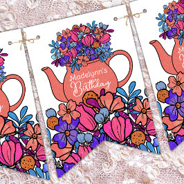 Banderines Chicas Birthday Tea Fiesta Floral