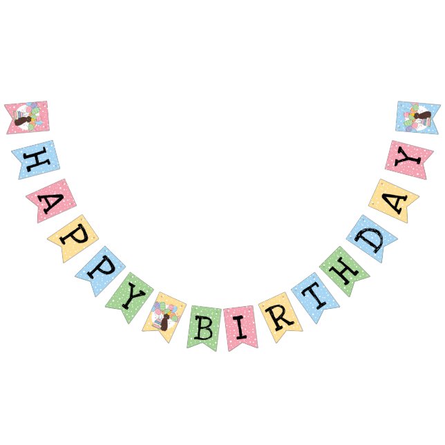 Banderines Chocolate Brown Aussiedoodle Feliz cumpleaños Fies (Todo)