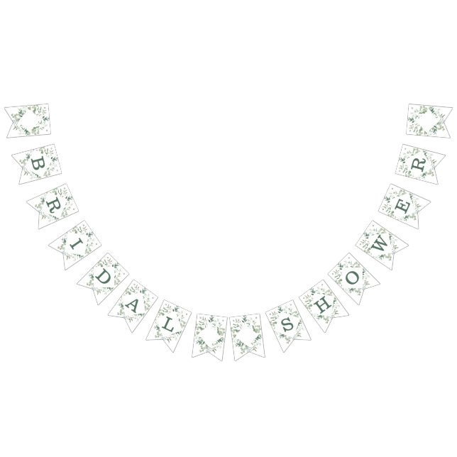 Banderines Chorro Nupcial Botánico Moderno de Eucalipto Verde (Todo)