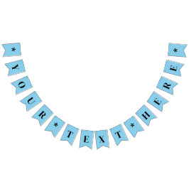 Banderines Cielo Azul Neon Color Sólido | Personalizado