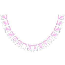 Banderines Circo rosado lindo Elefante Baby Shower Oh bebé