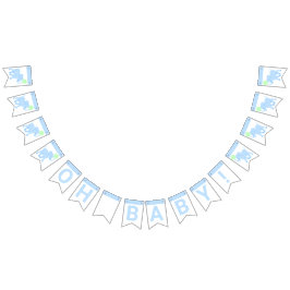 Banderines Circus azul lindo Elefante Baby Shower Oh bebé