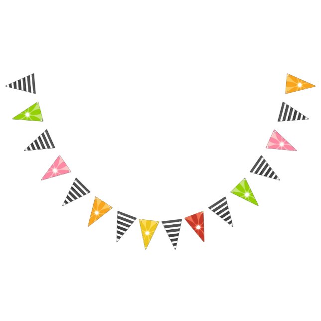 Banderines Citrus Black + White Stripe Twotti Fruity Birday (Todo)