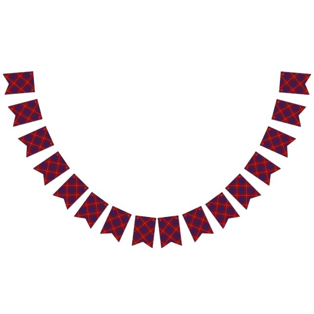 Banderines Clan escocés Hamilton Tartán rojo y azul (Todo)