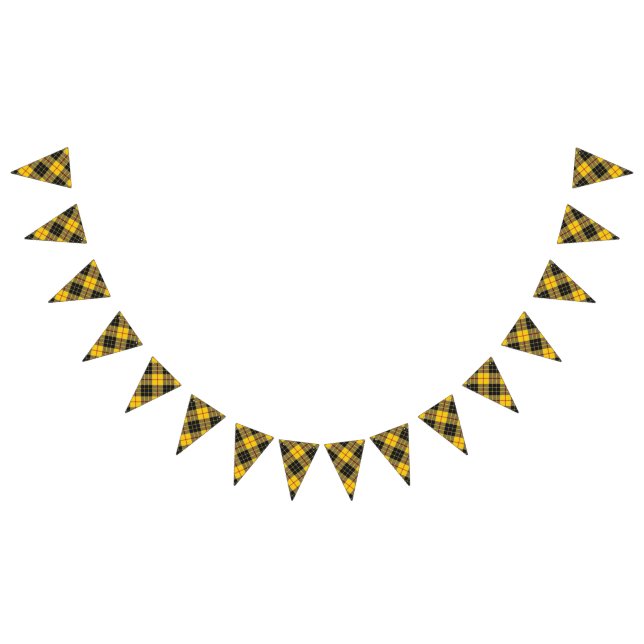 Banderines Clan MacLeod del tartán amarillo y negro de Lewis (Todo)