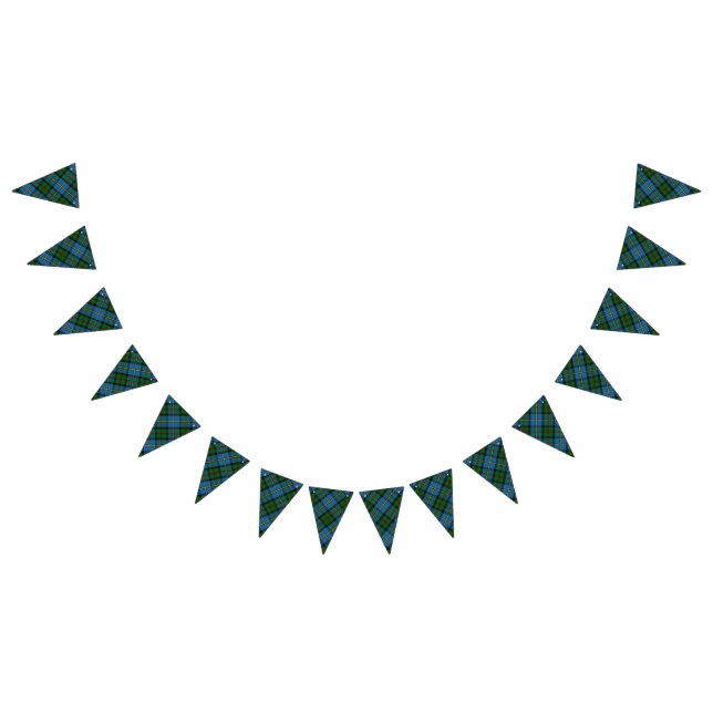 Banderines Clan MacLeod del tartán azul y verde de Harris (Todo)