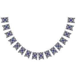 Banderines Clan tartán blanco y azul de Hannay