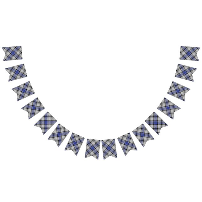 Banderines Clan tartán blanco y azul de Hannay (Todo)