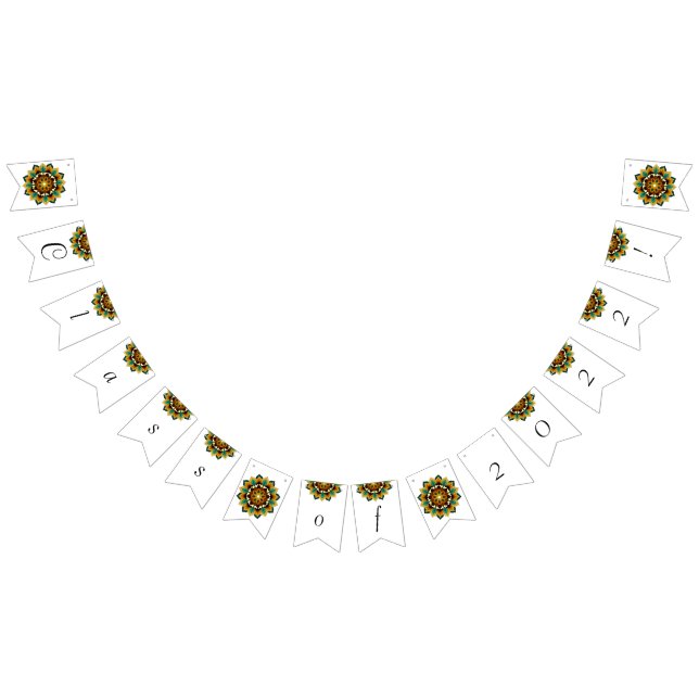 Banderines ¡Clase de 2022! Mandala en amarillo y bronceado (Todo)