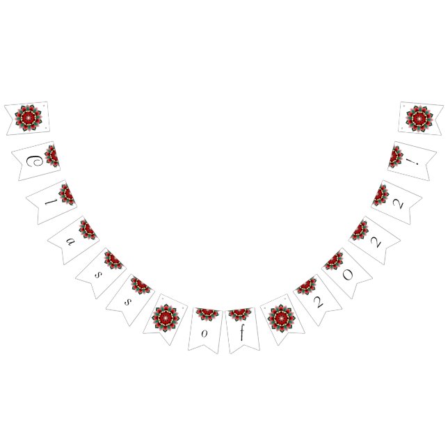 Banderines ¡Clase de 2022! Mandala en rojo (Todo)