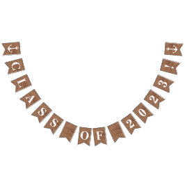 Banderines CLASE DE 2023 sobre Burlap Simulado con Anclas