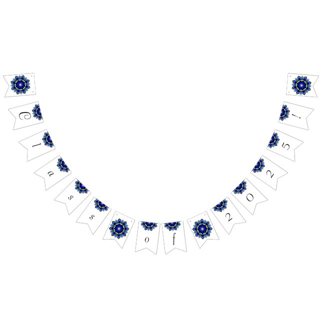 Banderines ¡Clase de 2025! Mandala en azul oscuro (Todo)