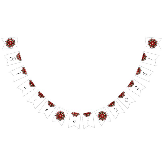 Banderines ¡Clase de 2025! Mandala en rojo (Todo)