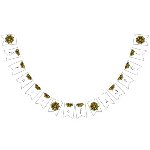 Banderines ¡Clase de 2026! Mandala en amarillo y bronceado