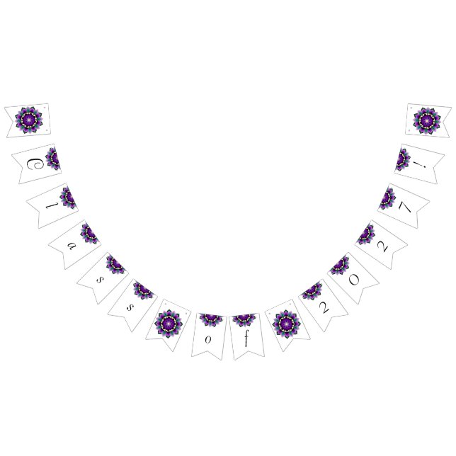 Banderines ¡Clase de 2027! Mandala en morado (Todo)