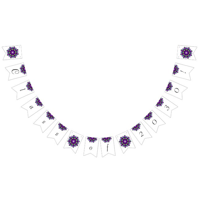 Banderines ¡Clase de 2030! Mandala en morado (Todo)