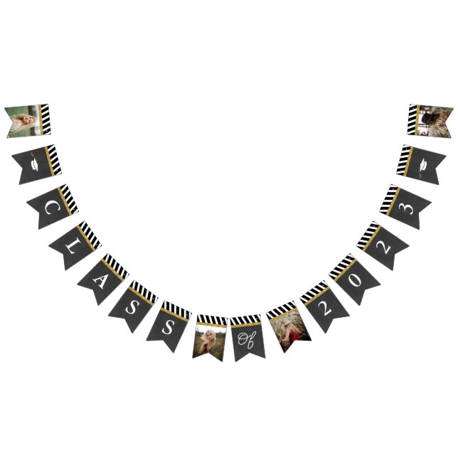 Banderines Clase negra y dorada del Bunt de graduación fotogr (Todo)