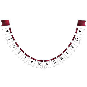 Banderines Clásico Buffalo Plaid Check Negro Rojo