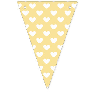 Banderines Clásico Corazones Blanco - Amarillo Canario