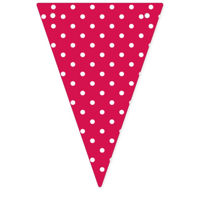 Banderines Clásico de Lunares Blanco - Rojo Frambuesa (Primera bandera)