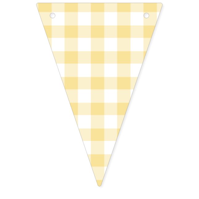 Banderines Clásico Gingham Amarillo Canario (Primera bandera)