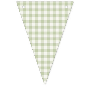 Banderines Clásico Gingham de Otoño Temprano Olivo Suave