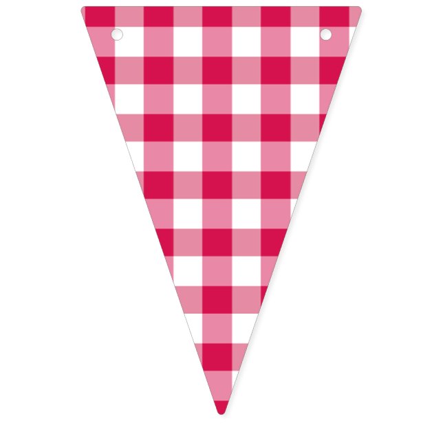 Banderines Clásico gingham frambuesa  (Primera bandera)