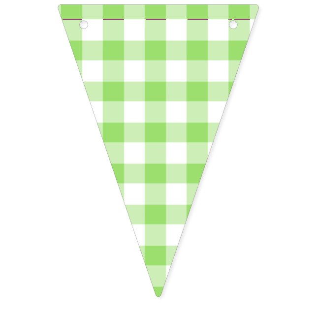 Banderines Clásico Gingham Verde Primavera (Primera bandera)