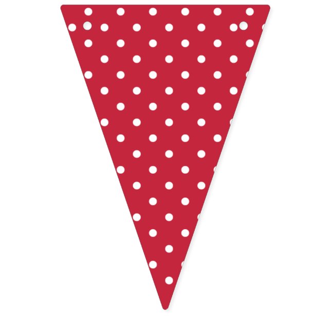 Banderines Classic Polka Dot White - Cherry Red (Primera bandera)