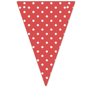 Banderines Classic Polka Dot White - Coral Red