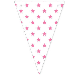 Banderines Classic Stars Fuchsia Pink - White
