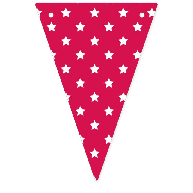 Banderines Classic Stars White - Raspberry (Primera bandera)