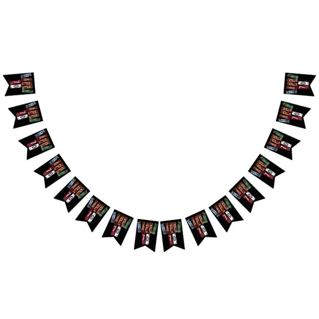 Banderines colección de matrículas oxidadas 70 cumpleaños (Todo)