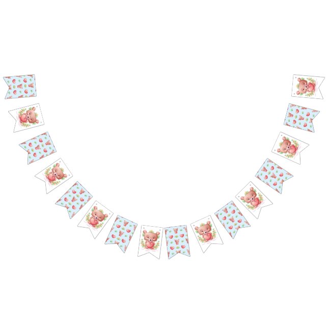 Banderines Colección del corazón del oso - Azul (Todo)