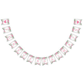 Banderines Color de agua rosa Amor Boda de flores para siempr