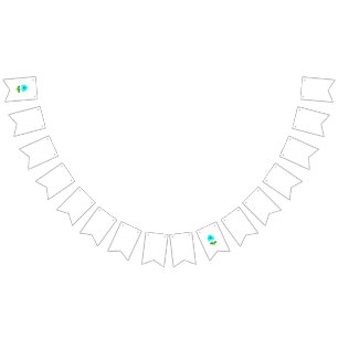 Banderines Color de agua verde azul añadir tu nombre personal