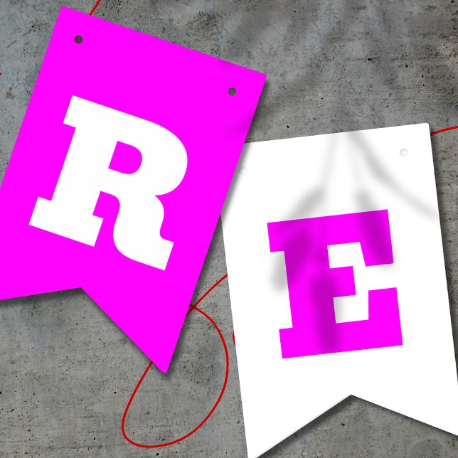 Banderines Color Magenta Neon y Blanco | Personalizar  (Subido por el creador)