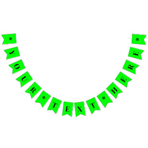 Banderines Color Verde Eléctrico Neon Personalizado