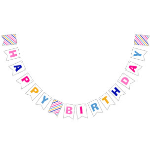Banderines Colorido Chica de cumpleaños feliz Fiesta
