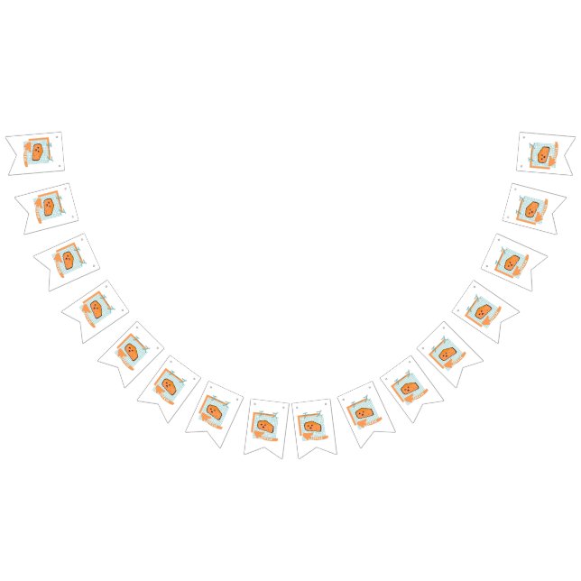 Banderines comida kawaii- queso lindo, naranja, turquesa (Todo)