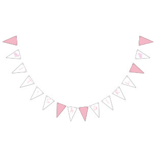 Banderines Conejito rosado es un chica Baby Shower