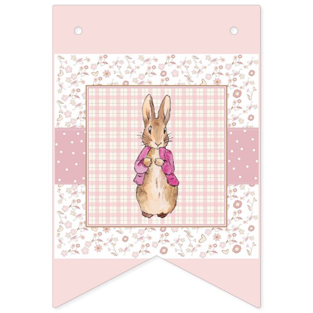 Banderines Conejo clásico con chaqueta rosa (Primera bandera)