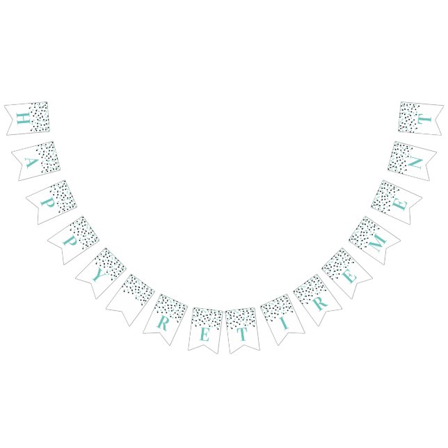 Banderines Confetiche negro plateado de retiro feliz (Todo)