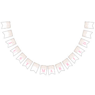 Banderines Confetti de oro rosado recién casados