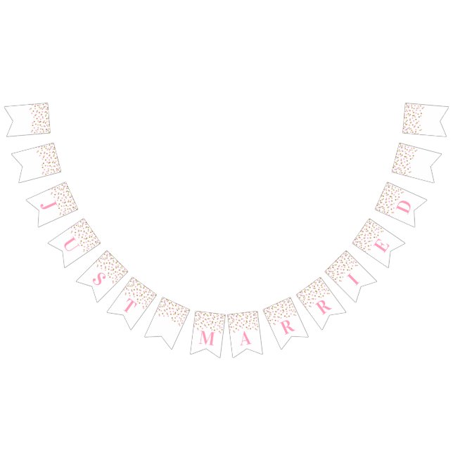 Banderines Confetti de oro rosado recién casados (Todo)