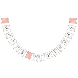 Banderines Confetti Purpurina de oro rosa y Rosa