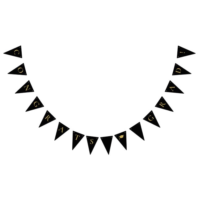 Banderines Congrats Grad Black (Todo)