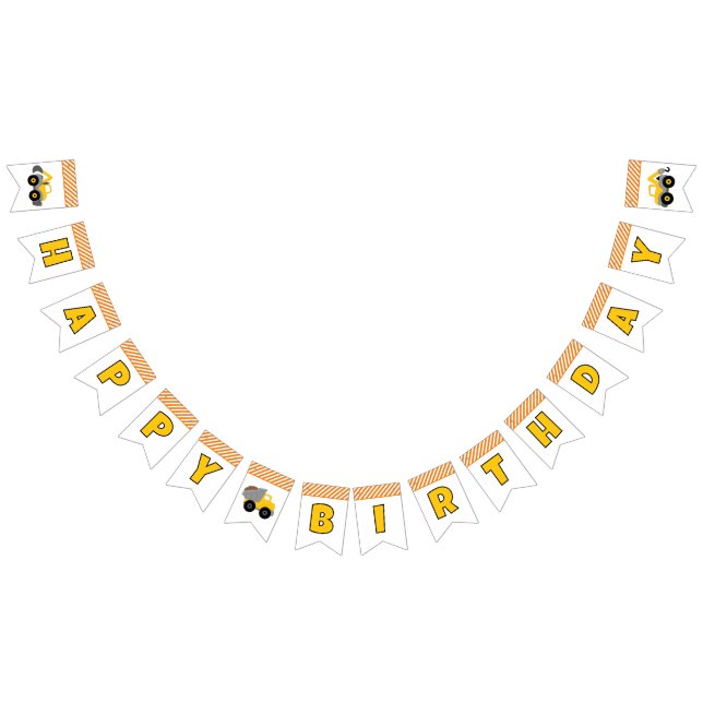 Banderines Construction Truck Birthday Party Invitation (Todo)